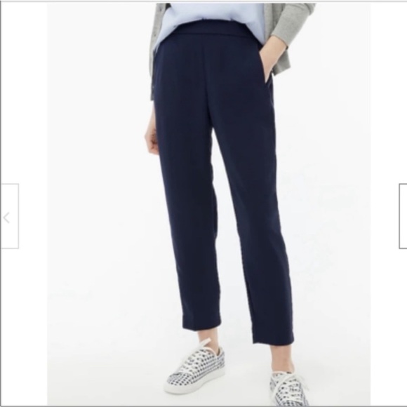 J. Crew Pants - J. Crew Jamie navy tapered elastic waist trousers size 12P